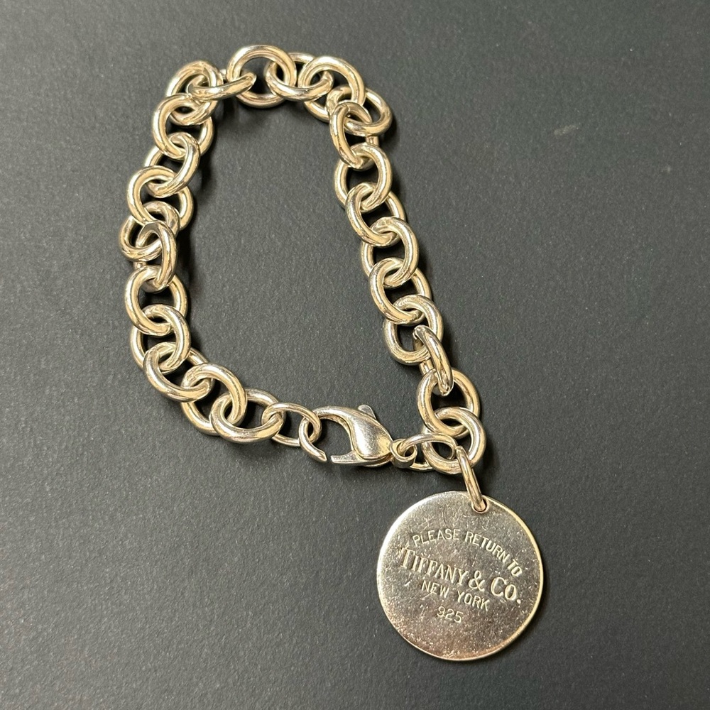Preowned Tiffany and Co. return to Tiffany silver bracelet. 7.75”